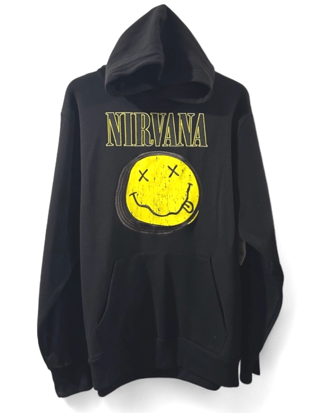 NIRVANA Embroidered/Graphic Black Hoodie Sweatshirt Size Men’s Large (NWT)